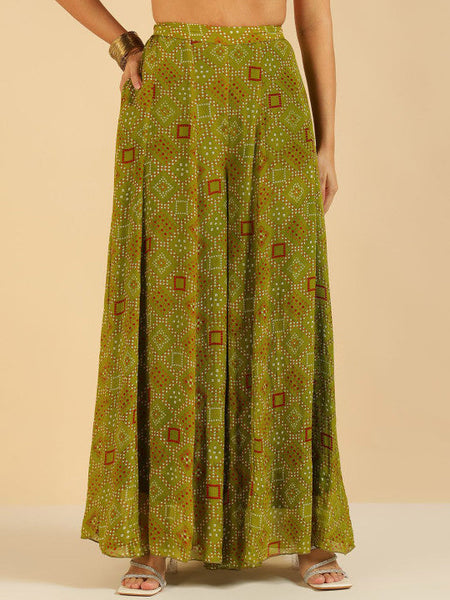 Women Fusion Bandhani Printed Embroidered Co-Ord Set VitansEthnics