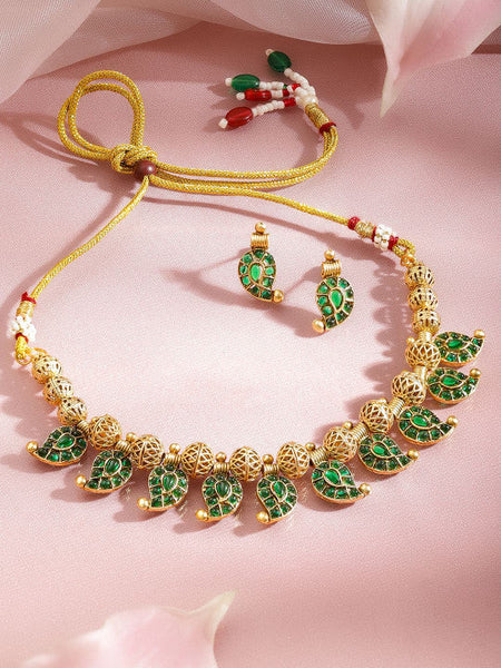 Women Gold Plated Enamel Beaded Traditional Jewellery Set VitansEthnics