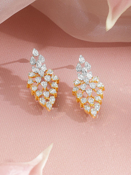 Women Gold-Plated Layered Cubic Zirconia Necklace and Earrings VitansEthnics