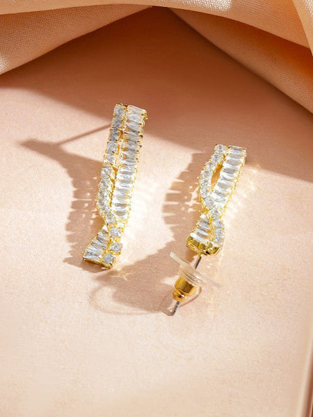 Women Gold-Plated Crystal American Diamond-Studded Jewellery Set VitansEthnics