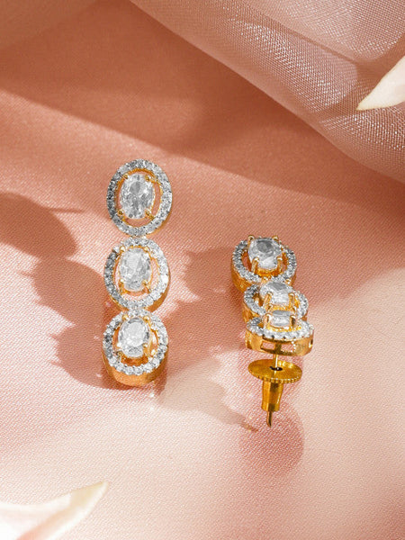 Women Cubic Zirconia Studded Embellished Classic Jewellery Set VitansEthnics