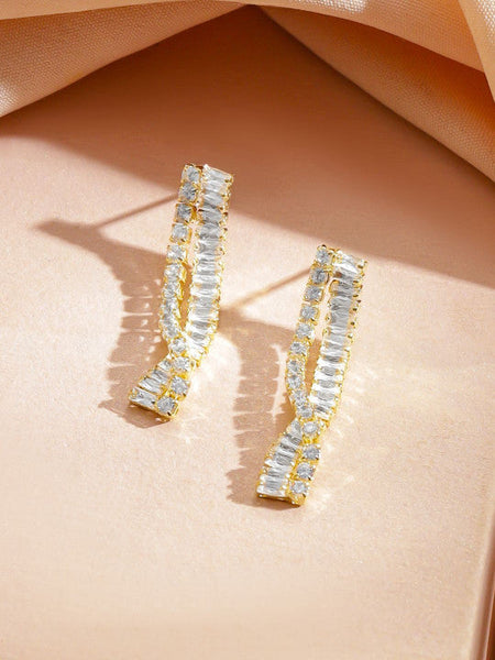 Women Gold-Plated Crystal American Diamond-Studded Jewellery Set VitansEthnics