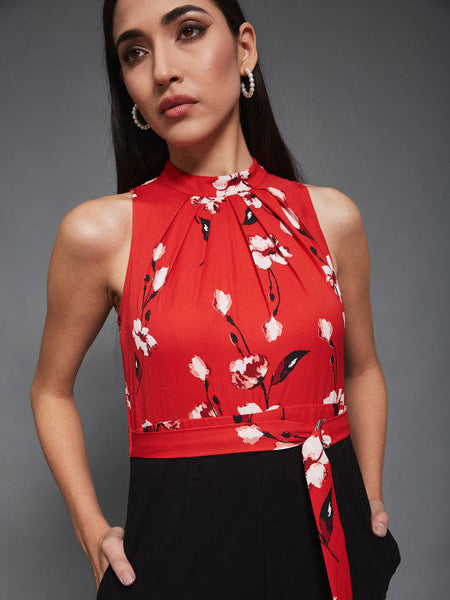 Women Rose Mist Women Printed Jumpsuit VitansEthnics