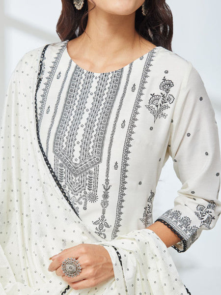 Women Floral Printed Regular Gotta Patti Kurta with Trousers & With Dupatta VitansEthnics