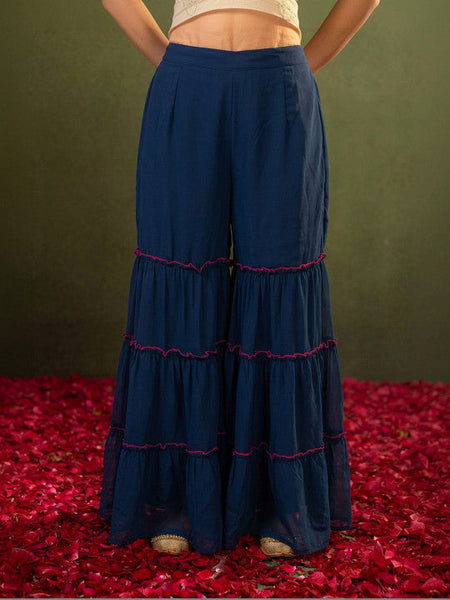Women Ethnic Motifs Embroidered Kurta with Sharara & Dupatta Set VitansEthnics