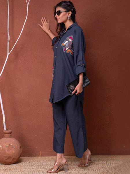 Women Embroidered Shirt With Trousers Co-Ords Set VitansEthnics