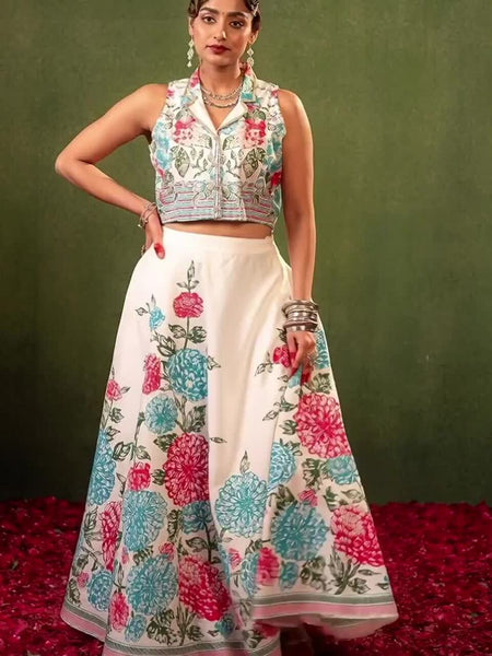 Women Printed Top with Skirt Co-ords Set VitansEthnics