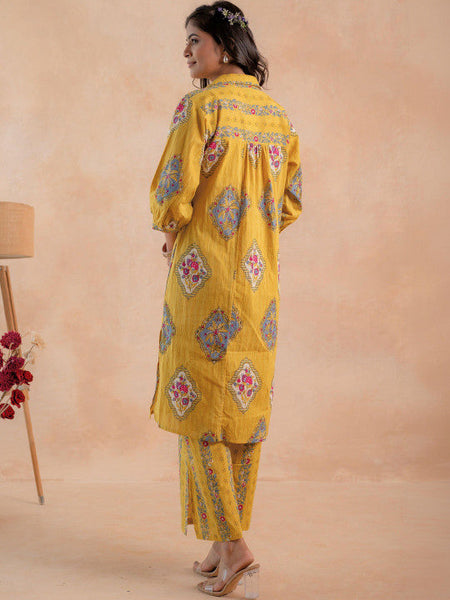 Women Ethnic Motifs Printed Regular Pure Cotton Kurta with Palazzos VitansEthnics