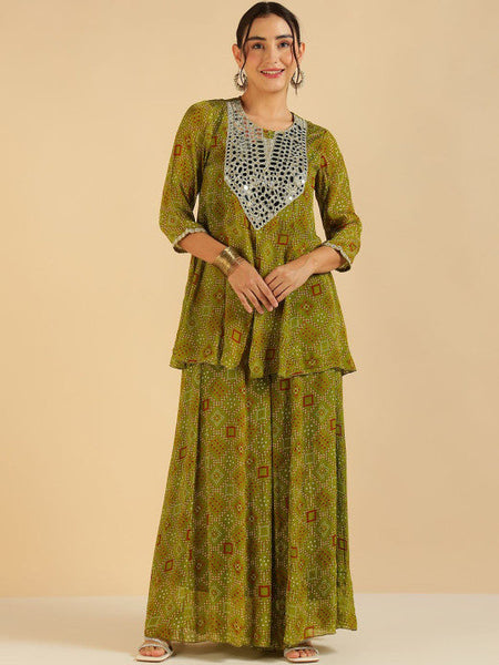 Women Ethnic Motifs Printed Kurta with Sharara Set VitansEthnics
