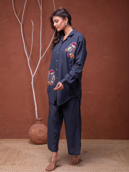 Women Embroidered Shirt With Trousers Co-Ords Set VitansEthnics