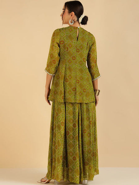 Women Ethnic Motifs Printed Kurta with Sharara Set VitansEthnics
