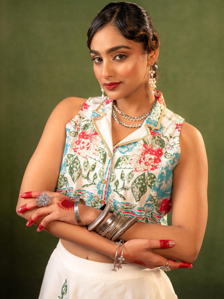 Women Printed Top with Skirt Co-ords Set VitansEthnics
