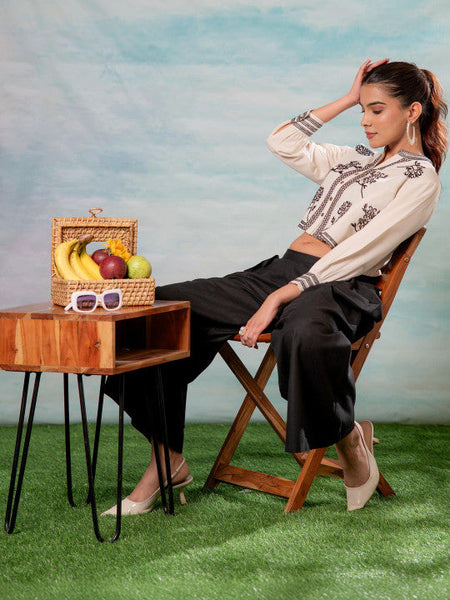 Women Printed Top with Trousers Co-ords Set VitansEthnics