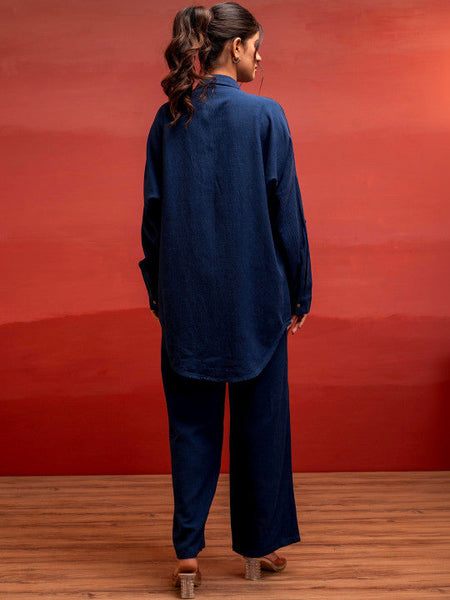 Women Embroidered Shirt Collar Shirt & Trousers Co-Ords Set VitansEthnics
