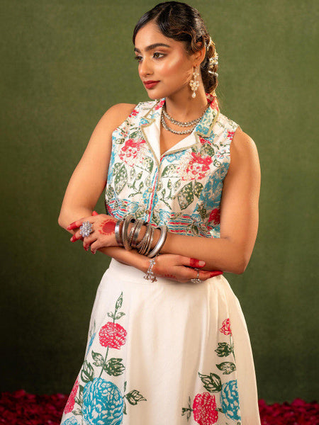 Women Printed Top with Skirt Co-ords Set VitansEthnics