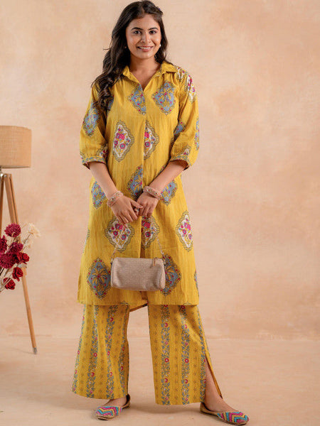 Women Ethnic Motifs Printed Regular Pure Cotton Kurta with Palazzos VitansEthnics