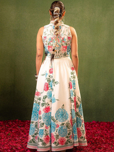 Women Printed Top with Skirt Co-ords Set VitansEthnics