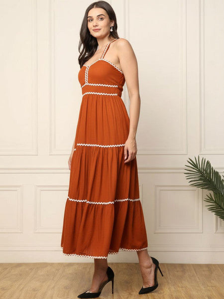 Women Sweetheart Neck Fit & Flare Maxi Dress VitansEthnics