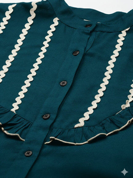 Women Ruffled A-Line Midi Dress VitansEthnics