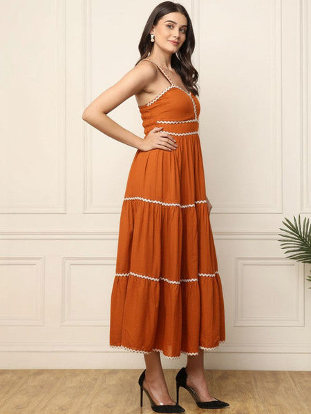 Women Sweetheart Neck Fit & Flare Maxi Dress VitansEthnics