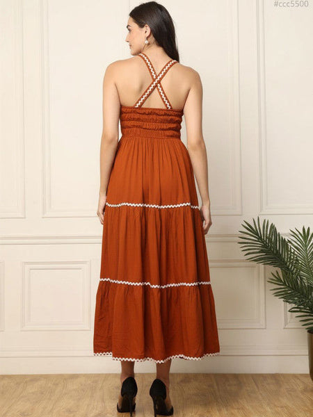 Women Sweetheart Neck Fit & Flare Maxi Dress VitansEthnics