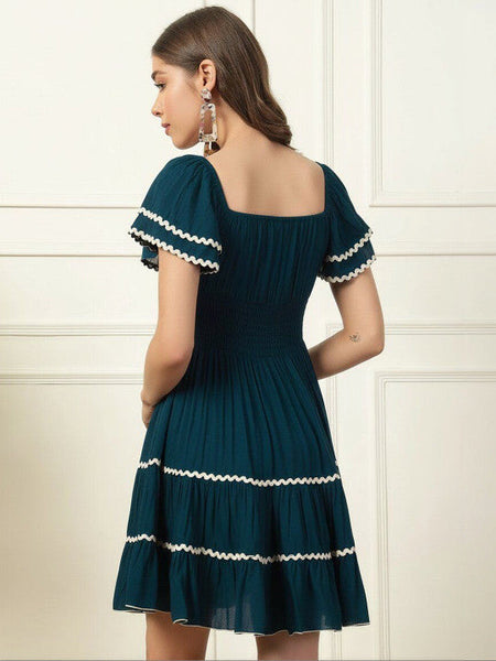 Women Flared Sleeve A-Line Dress VitansEthnics