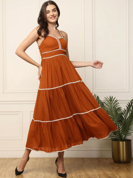 Women Sweetheart Neck Fit & Flare Maxi Dress VitansEthnics