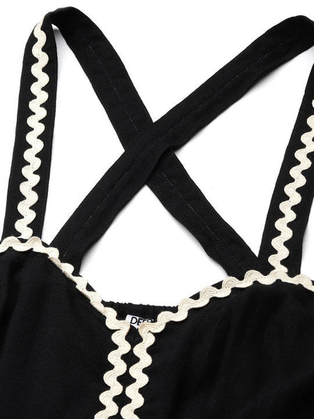 Women Black solid maxi dress VitansEthnics
