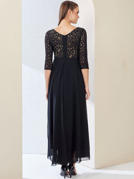 Women Self Design Side Pocketed Georgette Fit and Flare Maxi Length Dress VitansEthnics
