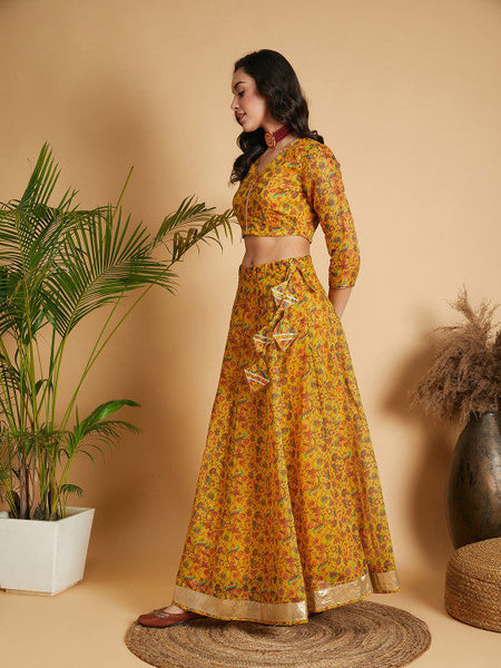 Floral Printed Gotta Patti Ready to Wear Lehenga Choli VitansEthnics