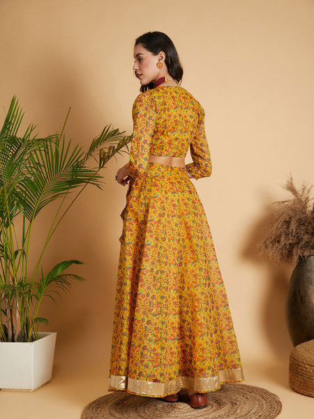 Floral Printed Gotta Patti Ready to Wear Lehenga Choli VitansEthnics