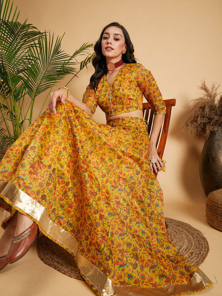 Floral Printed Gotta Patti Ready to Wear Lehenga Choli VitansEthnics