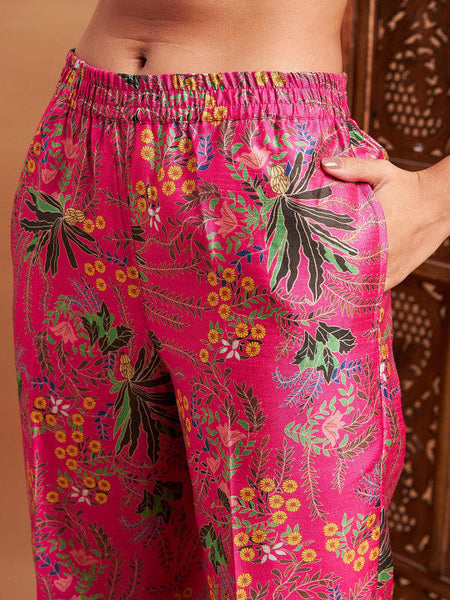 Floral Printed Blazer With Straight Pants Co-Ords Set Indo Western Outfit VitansEthnics