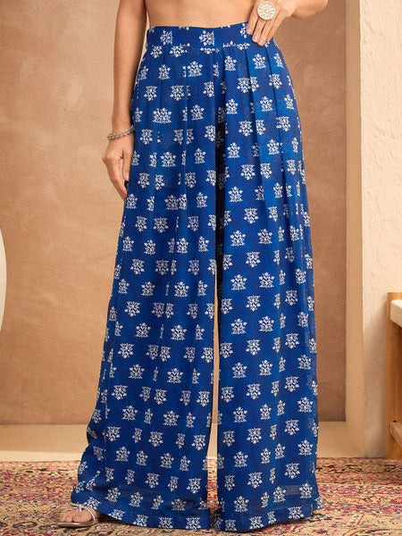 Women Floral Printed Anarkali Kurta with Palazzos Set VitansEthnics