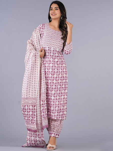 Copy of Women Blue Floral Printed Pure Cotton Kurta with Trouser VitansEthnics