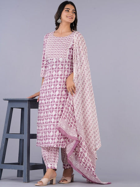 Copy of Women Blue Floral Printed Pure Cotton Kurta with Trouser VitansEthnics