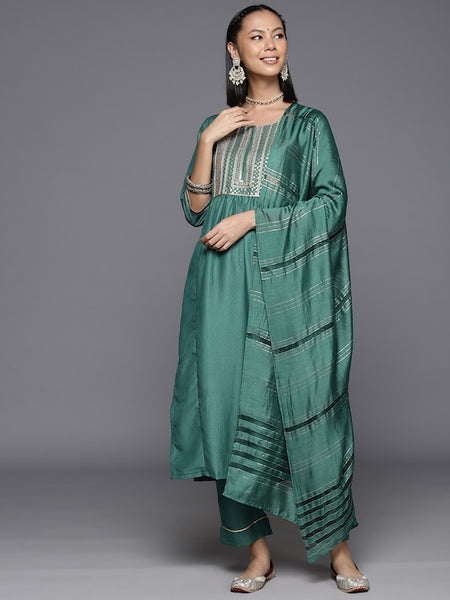 Copy of Women Embroidered Sequinned Kurta with Trousers & With Dupatta VitansEthnics