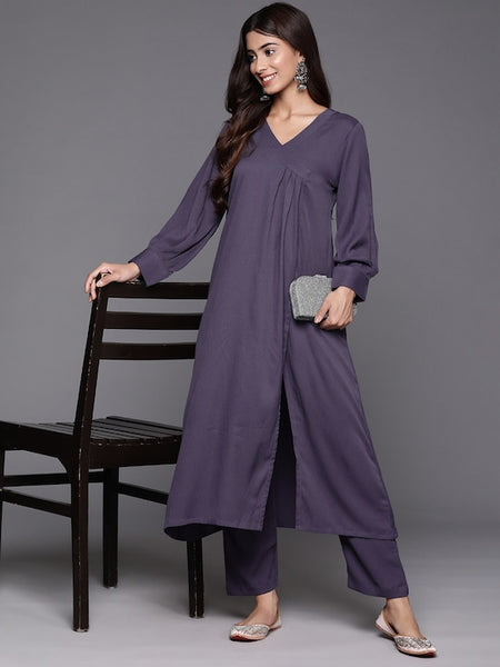 Copy of Women Empire Silk Crepe Kurta with Trousers VitansEthnics