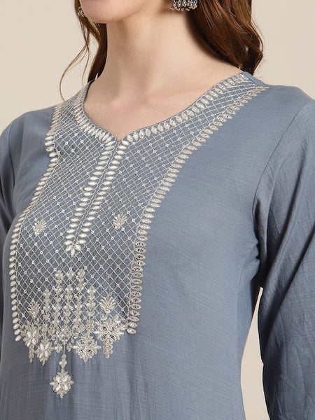 Copy of Women Ethnic Motifs Embroidered Sequinned Kurta with Trousers & With Dupatta VitansEthnics