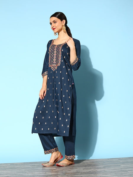 Copy of Women Embroidered Thread Work Kurta With Trousers & Dupatta VitansEthnics