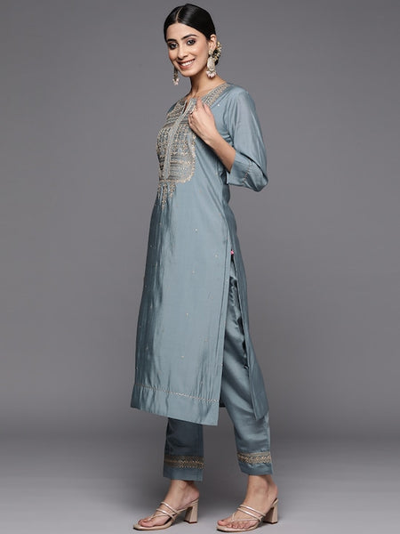 Copy of Women Embroidered Sequinned Kurta with Trousers & With Dupatta VitansEthnics