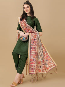 Copy of Floral Printed Pure Cotton Straight Kurta with Patiala & With Dupatta VitansEthnics