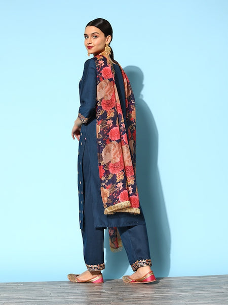 Copy of Women Embroidered Thread Work Kurta With Trousers & Dupatta VitansEthnics