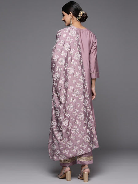 Copy of Women Grey Ethnic Motifs Gotta Patti Kurta with Trousers & With Dupatta VitansEthnics