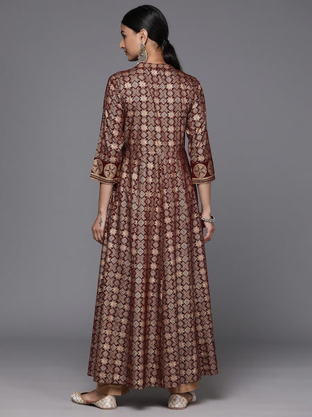 Copy of Women Off-White & Golden Printed Anarkali Kurta VitansEthnics