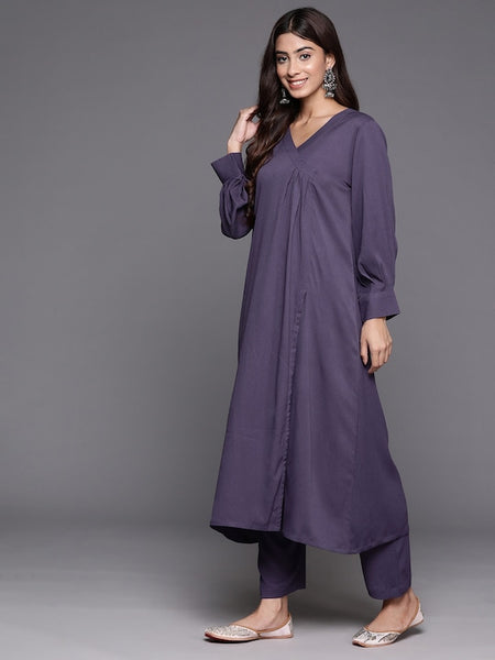 Copy of Women Empire Silk Crepe Kurta with Trousers VitansEthnics