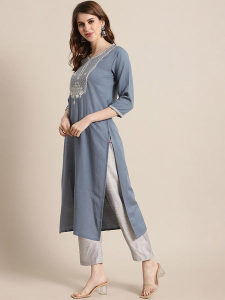 Copy of Women Ethnic Motifs Embroidered Sequinned Kurta with Trousers & With Dupatta VitansEthnics