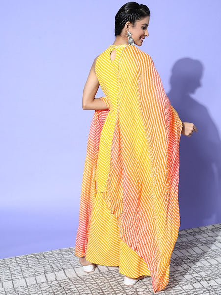 Women Leheriya Pure Cotton Print Parade Kurta Set