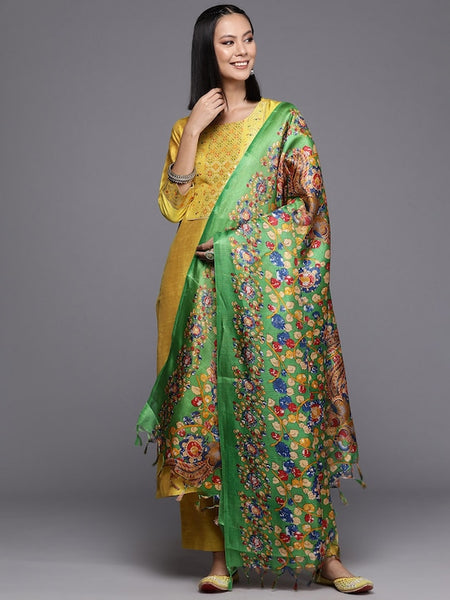 Women Yoke Design Regular Gotta Patti Kurta with Trousers & Dupatta