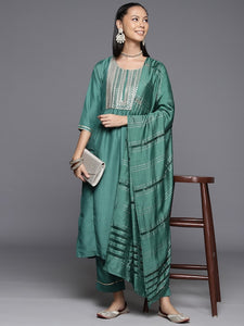 Copy of Women Embroidered Sequinned Kurta with Trousers & With Dupatta VitansEthnics